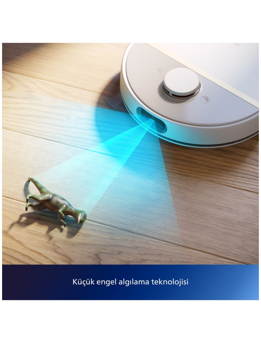 Philips XU7000/02 7000 Serisi HomeRun Aqua Islak Kuru Robot Süpürge, Sarj İstasyonlu, İpek Beyaz ve Altın Sarısı,