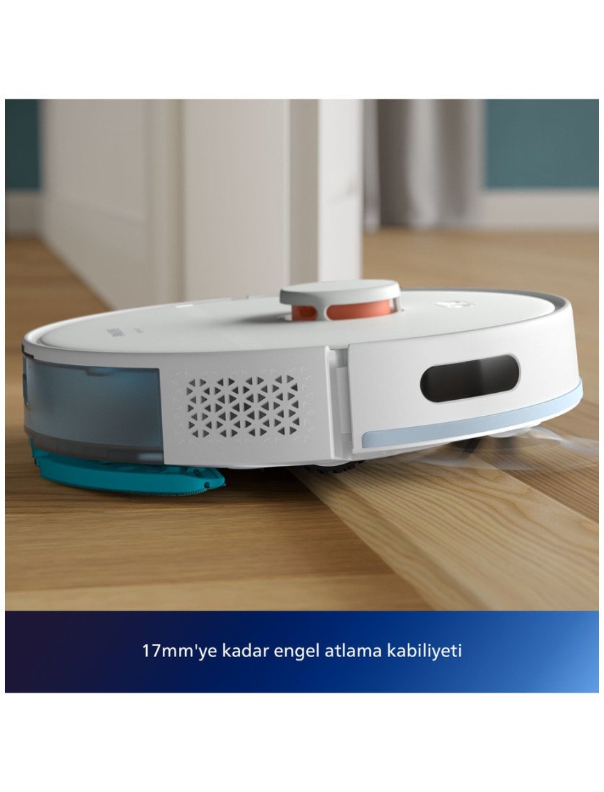 Philips XU2100/20 2000 Serisi Islak Kuru Moplu İstasyonlu Robot Süpürge, HomeRun Uygulaması, LDS Radar Navigasyon, Beyaz,